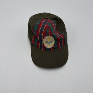 Boy Scouts Of America Baseball Cap Green Plaid 2011 Embroidered One Size Fit M/L